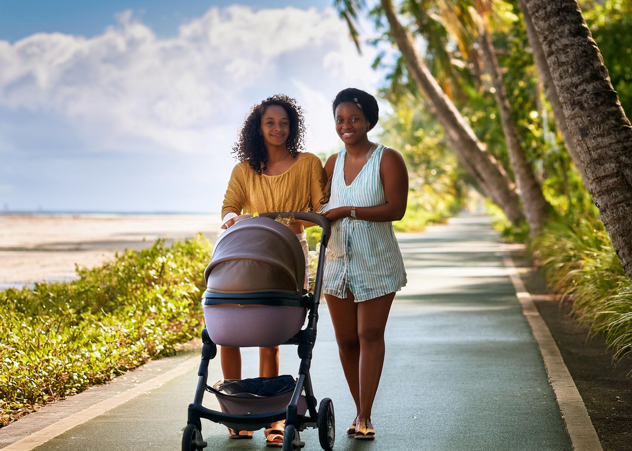 Lesbian couple with their baby 